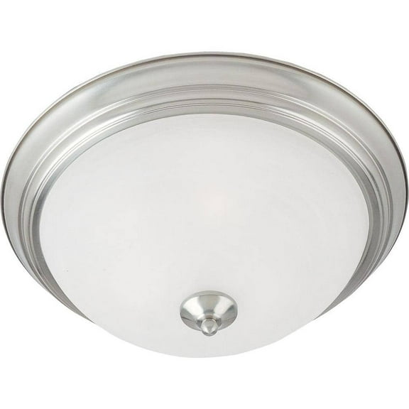 Essentials 2-Light Satin Nickel Flush Mount