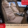 thumbnail image 3 of Cojín de asiento de coche de estilo invernal, tejido de felpa de conejo de imitación, franela suave gruesa, terciopelo de burbujas, cojín de asiento de coche de cintura pequeña, 3 of 5