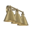 thumbnail image 2 of Trade Winds Marco 3-Light Bathroom Vanity Light in Natural Brass, 2 of 6