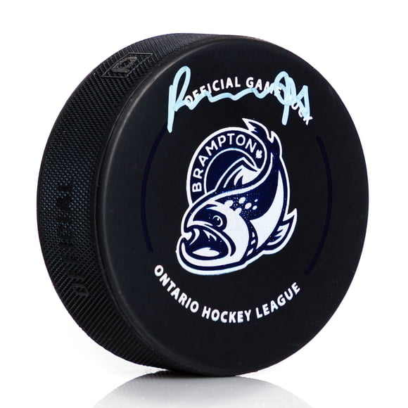Porter Martone Signed Brampton Steelheads Official CHL Game Puck
