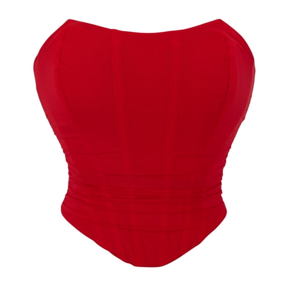 Roncen Women Corset Tops Satin Summer Going Out Strapless Bustier Crop Top for Party,Gothic,Halloween Costumes