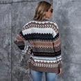 thumbnail image 4 of Vedolay Women's 2023 Sweaters Women's Oversized Deep V Neck Sweaters Long Sleeve Knitted Pullover Sweater,Brown M, 4 of 5