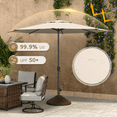 thumbnail image 3 of Abba Patio 9ft Outdoor Patio Umbrella w/ Push Button Tilt & Crank, 8 Ribs, Beige, 3 of 11
