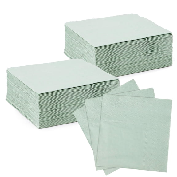 MOAMUN 100PCS Sage Green Napkins, 2-Ply Cocktail Napkins, Soft Paper Towels for Dinner Wedding Party Birthday Table Decorations (5 x 5 Inches)