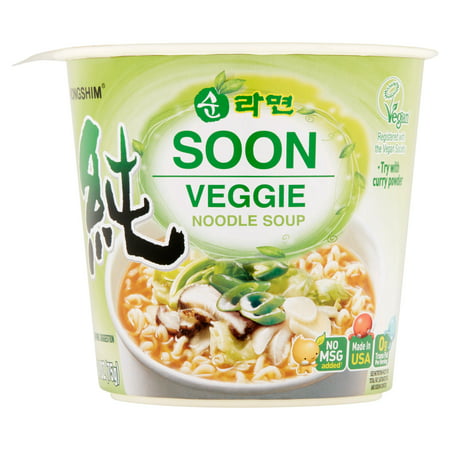 Nongshim Soon Cup Veggie Noodle Soup, 2.64 Oz, 6