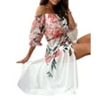 thumbnail image 3 of Gvmfive Women Boho Floral Off The Shoulder Maxi Dress Casual Loose Beach Dress, 3 of 4