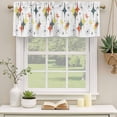 thumbnail image 2 of Colorful Diamond Curtain Valances for Windows, Kitchen Valance Window Treatments Panel 2 Pack, Modern Geometric Middle Century White Rod Pocket Short Curtains for Bathroom Bedroom 42 x 12 Inch, 2 of 8