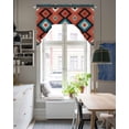thumbnail image 4 of Aztec Southwest Swag Valances for Windows, Small Curtains Drapes, Red Black Geometric Classic Art Kitchen Window Curtains Over Sink Rod Pocket Window Treatment Valance for Bedroom/Bathroom 56"x36", 4 of 5