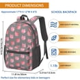 thumbnail image 3 of Pink Cat Head Gray Pattern 17" Waterproof Oxford School Backpacks for Teens, S-Shape Padded Straps, for School, Travel, Hiking, Camping, 3 of 5