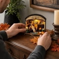thumbnail image 3 of Halloween Decoration, Vintage Halloween Decorations, Halloween Advent Calendar, Halloween Home Decor, Light Up 3D Wooden Skeleton Cozy Fireplace Display 6X5X1 Inch for Indoor, 3 of 5