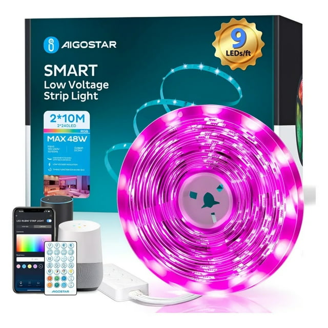 Tira Led Inteligente Rgb Con Control Remoto, 2x10 Metros