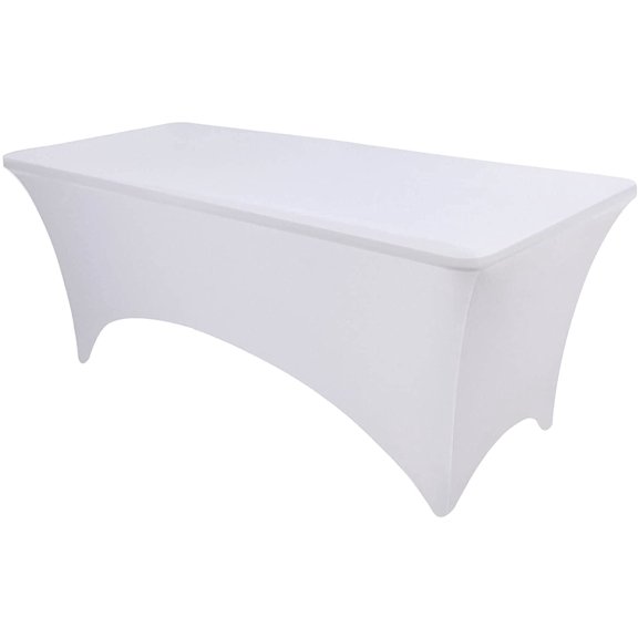 Uralili Fitted Table Cover Elastic Spandex Tablecloth 4 ft Bed Table Clothes-White