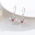 thumbnail image 6 of Coachuhhar Heart Leverback Earrings 925 Sterling Silver Infinity Birthstone Dangle Drop Earrings Love Heart Jewelry Birthday Gift for Women, 6 of 8