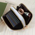 thumbnail image 2 of Mini Card Holder, Double Zipper Around Coin Wallet, Simple Faux Leather Wallet With Card Slot, 2 of 6