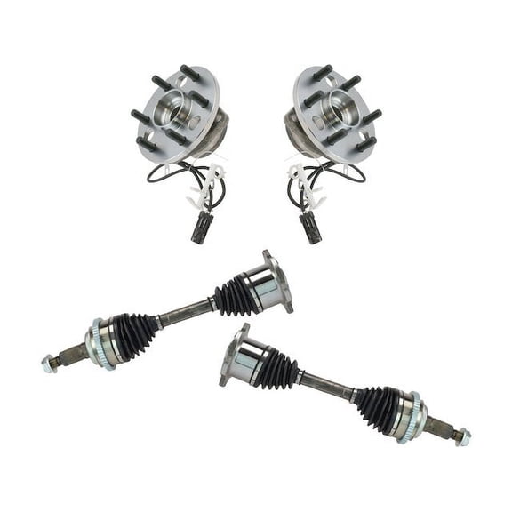 Axle and Wheel Hub Assembly Kit 4 Piece - Compatible with 1995 - 1999 Chevy K1500 4WD 1996 1997 1998