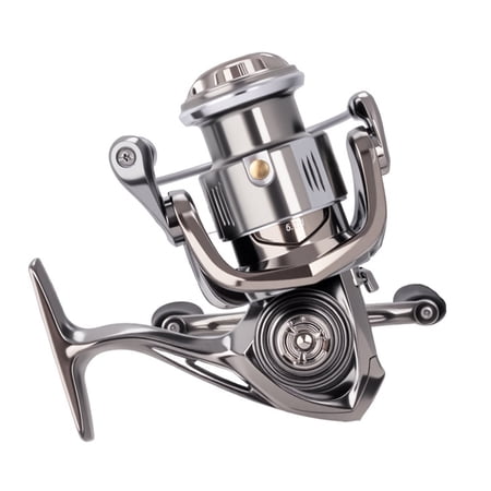 Xirurus Fishing Reel Spinning Reel Metal Spool Mini 1+1 Bearings 5.2:1 Gear Ratio Stainless Iron Shaft Sealed Bearing Electroplated MST 2000S