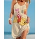 thumbnail image 3 of Disney-Vestido corto de Winnie the Pooh para mujer, traje Sexy con tirantes finos, Espalda descubierta, volantes, sin mangas, para playa y fiesta, Verano, 3 of 5