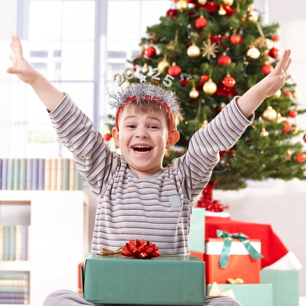 pstuiky Diademas navideñas para el pelo 2025 decoración para fiestas navideñas tocados coloridos para eventos de Nochevieja.