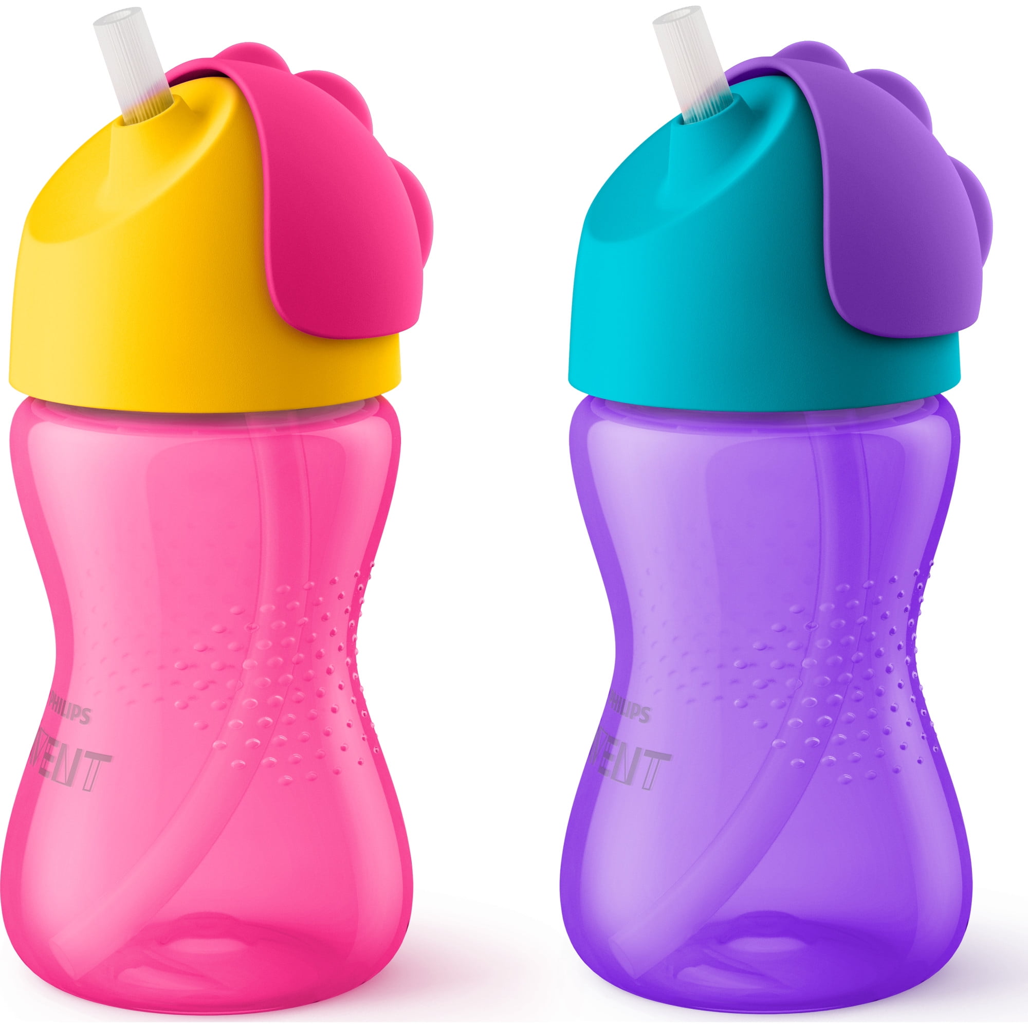 Philips Avent My Bendy Straw Cup, 10oz, 2pk, Pink/Purple, SCF792/22