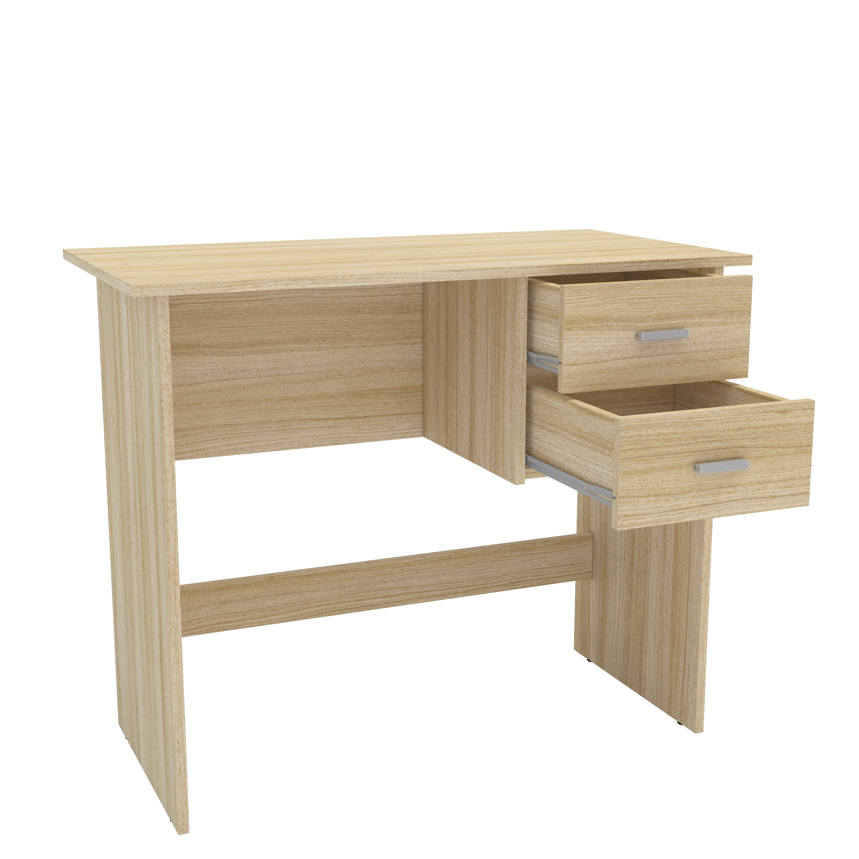 Polifurniture Budapest 35.5 in. Writing 2 Oak Desk Drawers with