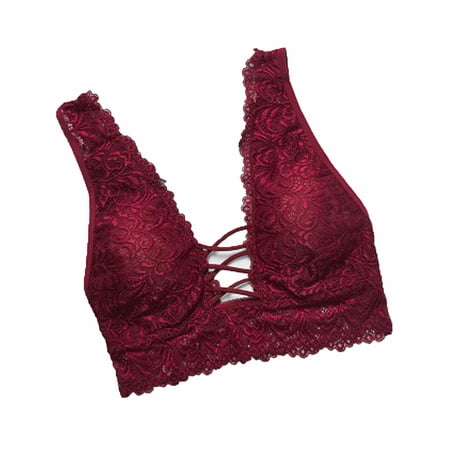 Women Lace Floral Bralette Bralet Bra Bustier Padded Crop Top Cami Tank Tops