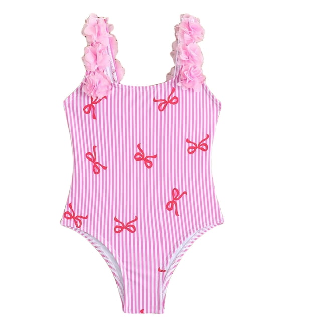 Niñas Traje de Baño Impresión de Verano Sólida de Natación Pantalones Deportivos Traje de Baño con Pantalones Cortos para el Ocio Casual Y Diario