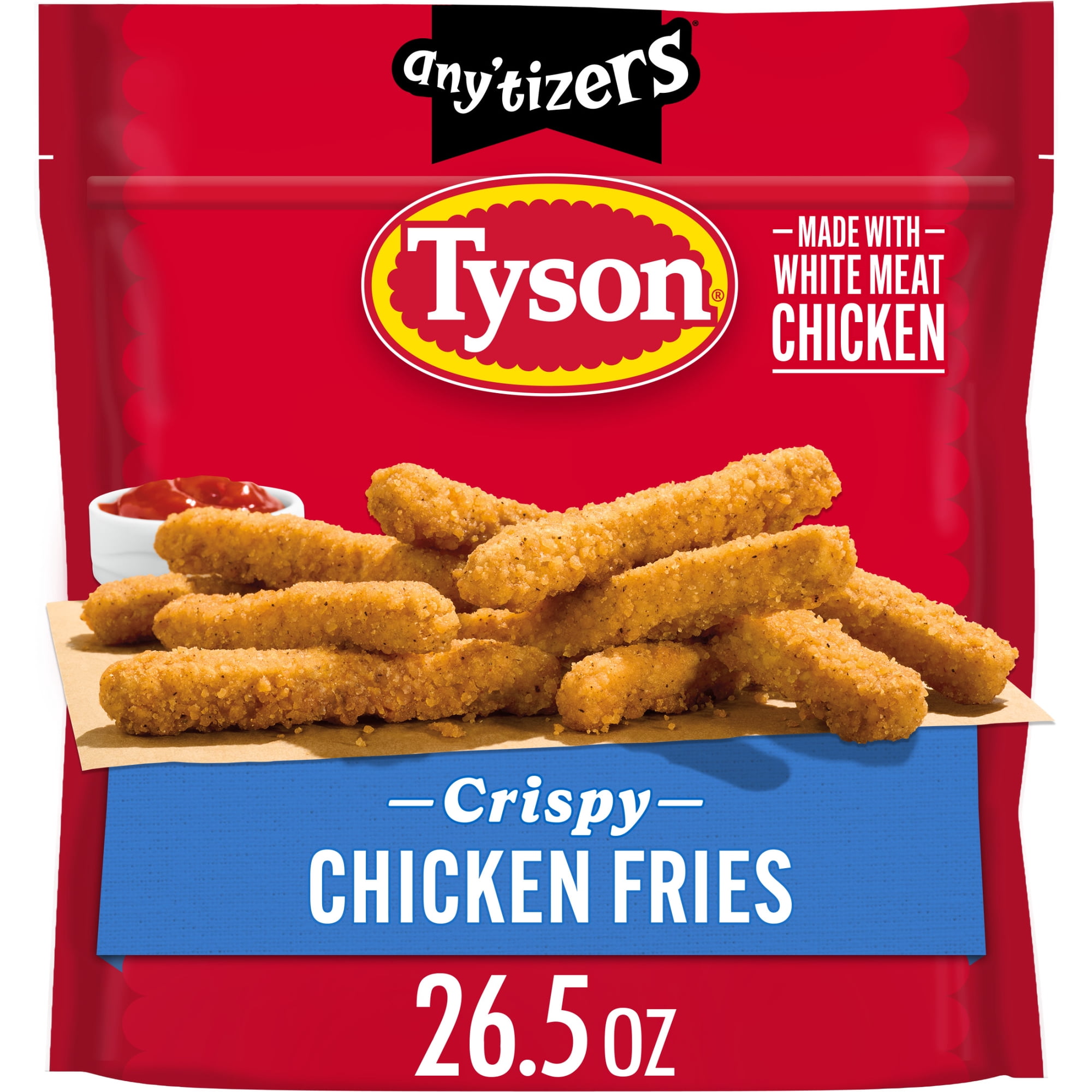 Tyson Any'tizers Frozen White Meat Crispy Chicken Fries, 26.5 oz, 11g Protein per Serving (Fully Cooked)