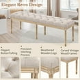thumbnail image 6 of Dycanpo 60'' End of Bed Bench, Vintage Upholstered Bench for Entryway, Linen and Wood, 6 of 7