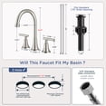 thumbnail image 5 of TVOFEK 8 inch Widespread Bathroom Sink Faucet 3 Hole with Pop up Drain and cUPC Hose, 2 Handle Brushed Nickel Vanity Faucet with 360° Spout for Restroom, RV, Bar, 5 of 12