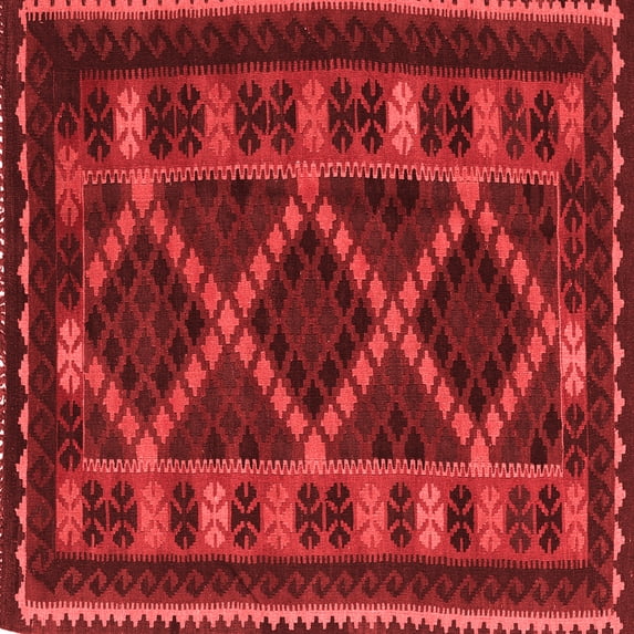 Ahgly Company Indoor Square Southwestern Red Country Area Rugs, 4' Square