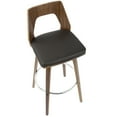 thumbnail image 6 of Trilogy Mid-Century Modern Barstool in Walnut and Brown Faux Leather by LumiSource - Set of 2, 6 of 8
