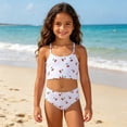 thumbnail image 4 of Tfken Summer Girls Cute Swimsuit Set Outfits Beach Swim 2 Piece Bikini Vest With Swimming Trunks Set Swimwear Quick-Dry Children Soft Bathing Suits Size 4-5 Years White, 4 of 9