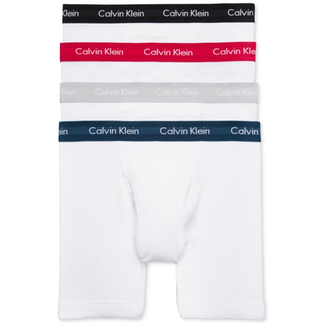 Calzoncillos tipo bóxer de algodón Calvin Klein para hombre, paquete de 4, multicolor, grande Calvin Klein Calzoncillos boxer