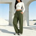 thumbnail image 3 of XINXIAOO Girls Boys Jogger Sweatpants Elastic Waist Relaxed Fit Casual Pants With Pockets Boys Athletic Pants Army Green Joggers For Boys Girls Kids Spring Fall Pants 13-14 Years, 3 of 6