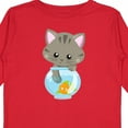 thumbnail image 4 of Inktastic Cute Cat, Little Cat, Kitty, Kitten, Fish Bowl Girls Long Sleeve Toddler T-Shirt, 4 of 5
