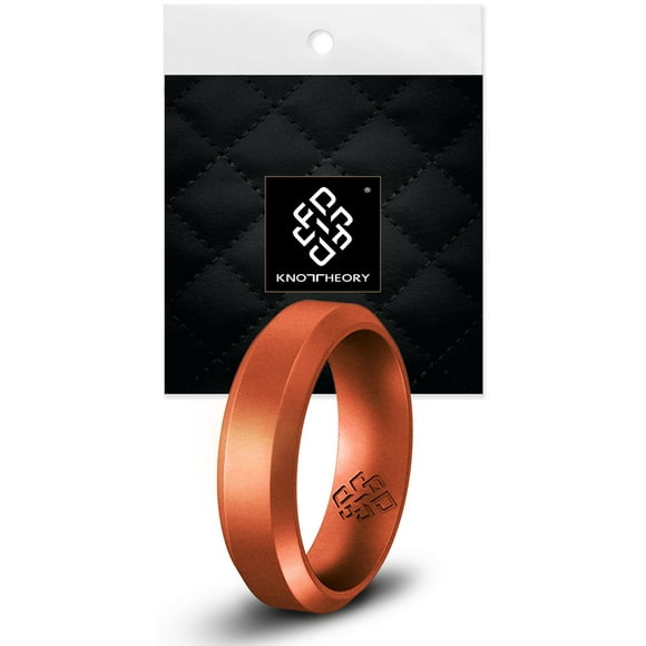 Knot Theory Copper Bevel Comfort Fit Silicone Ring for Men and Women 8mm Size 13