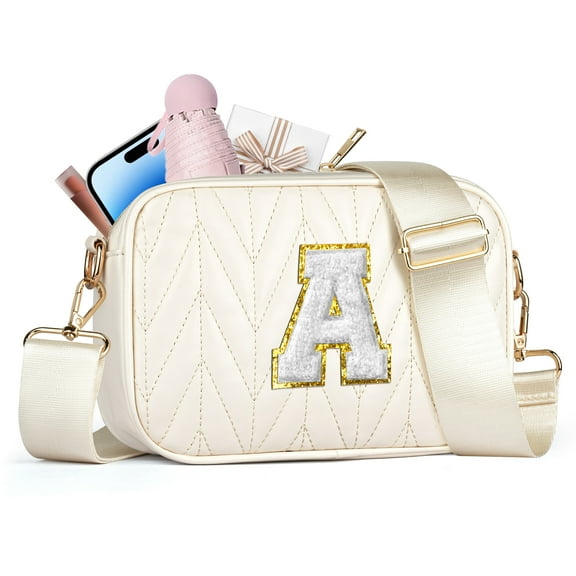 YOOLIFE Initial Makeup Bag for Women Teen Girls, Travel Cosmetic Bag Make Up Bag Pouch Gifts for Women