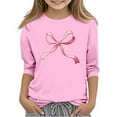 thumbnail image 2 of Blusas y camisas de manga larga y cuello redondo para niños y niñas, estilo casual, original, con estampado de manga 3/4 y cuello redondo, ideal para niñas de 3 a 14 años., 2 of 5