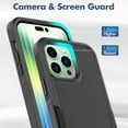 thumbnail image 4 of Defender Case for iPhone 14 Pro Max 6.7'' - Heavy Duty 1 in 1 Design Rugged Full Body Dustproof Shockproof Bumper Non-Slip Protective Cover,Black,For iPhone 14 Pro Max, 4 of 10
