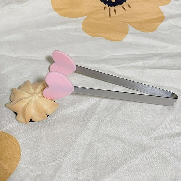 Creative Small Palm Heart Silicone Food Tongs Ice Candy Kitchen Stainless  Steel Non-slip Mini Tongs