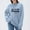 Light Blue, variant on Women's Funny Graphic Print Oversized Pullover - Knit Long Sleeve Shirt, Casual Comfy Loose Fit Sweater
