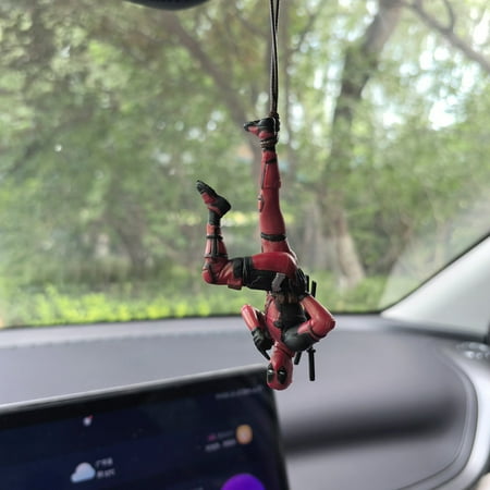 Deadpool Action Figures Ornaments Marvels Anime Car Rearview Mirror Pendant Bedroom Model Doll Hangings Decor Home Classic Toys