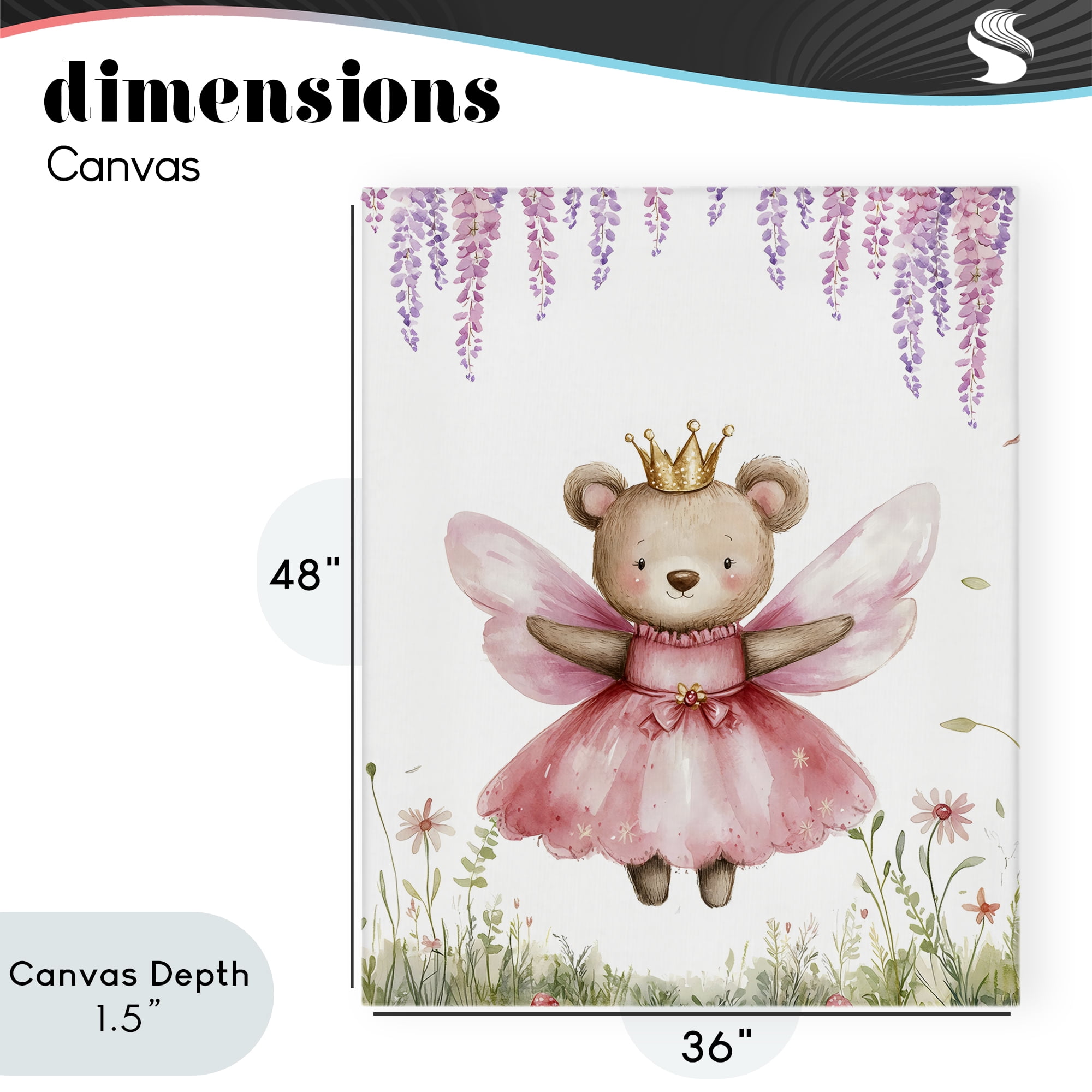 Stupell Industries Woodland Bear Forest Fairy Canvas Wall Art, design by LSR Design Studio