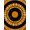 Black Orange, Pattern 8, variant on Design&I 8'x10' Washable Area Rug Snag-Free Vinyl Cd Record Music Retro Groovy Swirl Border Tapete Redondo Wet Flowing for Dining Room, Large Office, Lounge