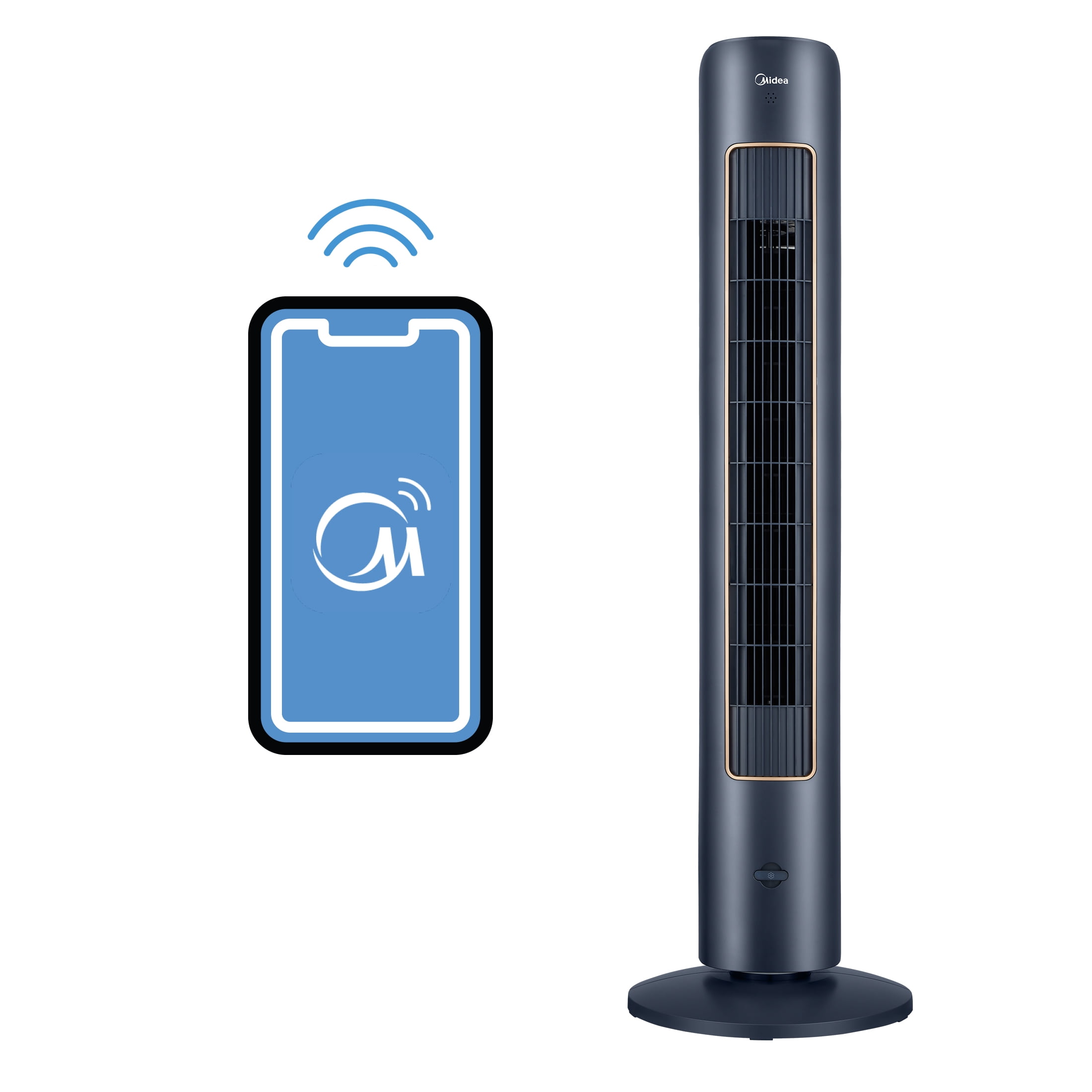 Midea 42" Smart Tower Fan with Wi-Fi, Blue