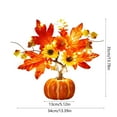 thumbnail image 3 of Honeeladyy 1 Pcs Halloween Decoration Creative Faux Pumpkin Tree with Maple Leaves & Flowers Tabletop Ornament - Fall Harvest Table Centerpiece for Thanksgiving Halloween Office Home Dorm Decor, 3 of 6