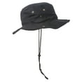 thumbnail image 5 of MG Men's Brushed Cotton Twill Aussie Side Snap Chin Cord Hat - Black - Medium, 5 of 5