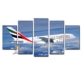 thumbnail image 1 of Cuadro Decorativo Avión Boeing A380 Emirates Juego De 5 Piezas 150x80cm Ideal Para Sala Oficina Estudio Decoración Moderna, 1 of 5