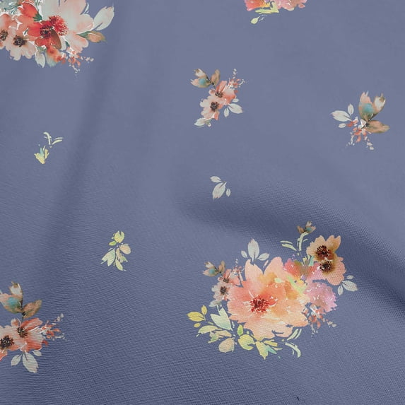 oneOone Cotton Poplin Twill Grayish Purple Fabric Florals Diy Clothing Quilting Fabric Print Fabric By Yard 56 Inch Wide