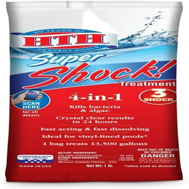 HTH Super Shock Pool Shock Treatment, 1 lb Granule Bags, 1 ct - Walmart.com